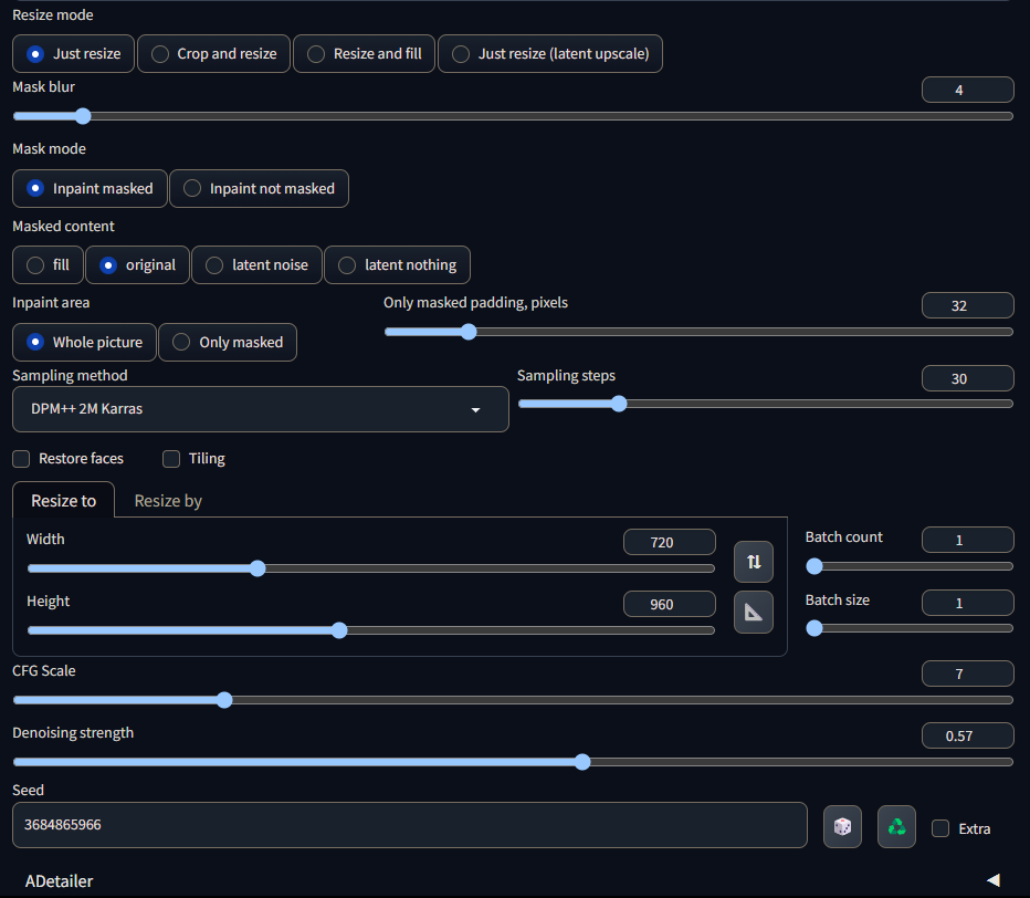 img2img Settings IMG