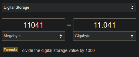 Google MB to GB